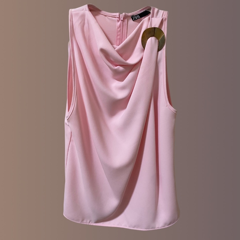 Pastel Pink Top with Gold Detail